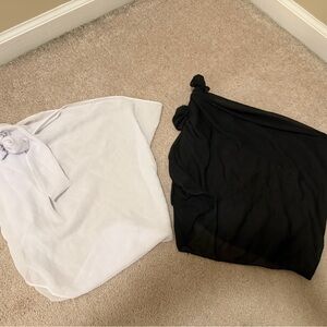 White and Black Sarong Cover Up Set